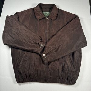 Weather Report by Weatherproof Mens Faux Suede Full Zip Jacket Sz. L Dark Brown